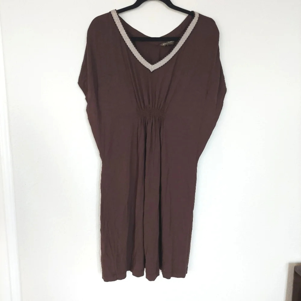 Tommy Bahama Mocha Brown‎ V-Neck Knit Dress Size Small Petite